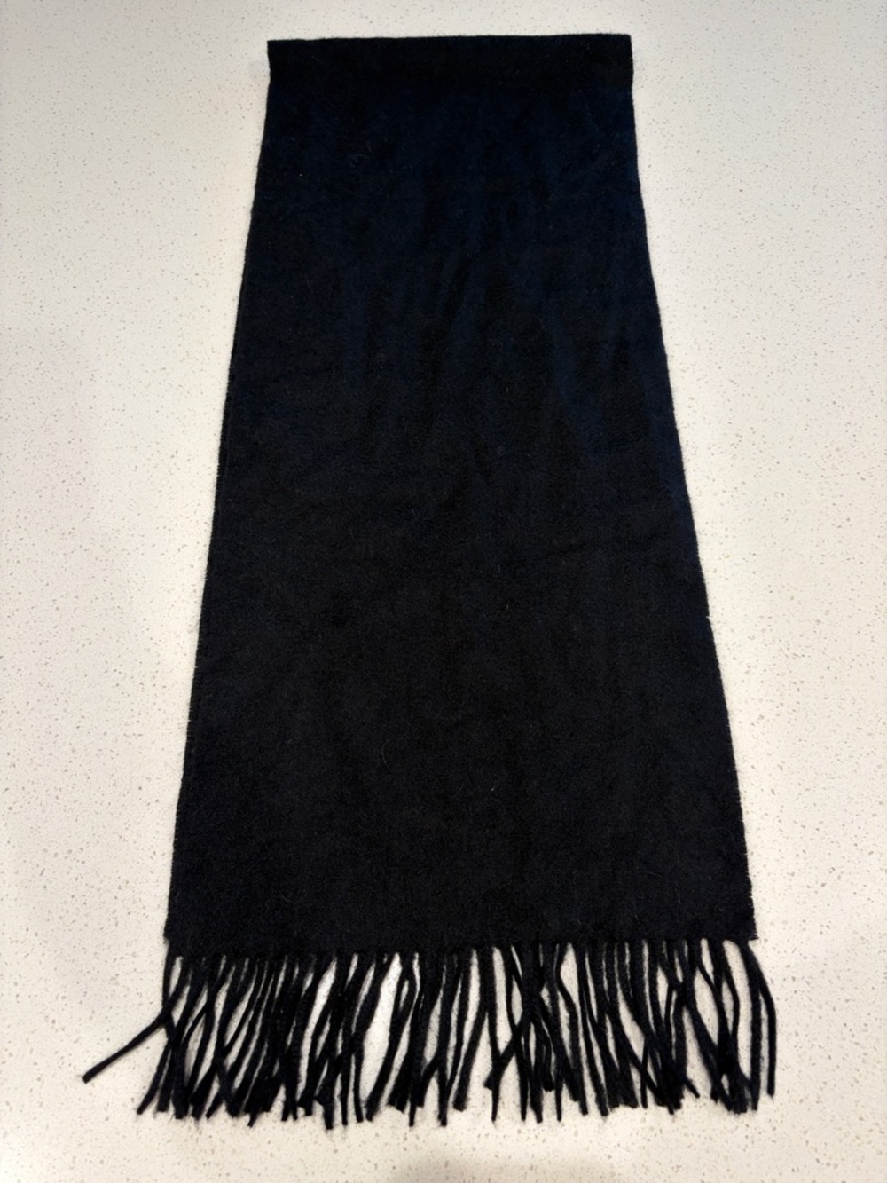 Unisex - Classic Black Cashmere Fringe Scarf